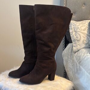 Torrid chocolate suede Brown knee high Heeled Boots